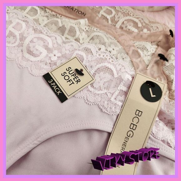NWT  Signature Comfort: {BCBG} 3-Pack Brief Panties, Size L NWT - Picture 4 of 4